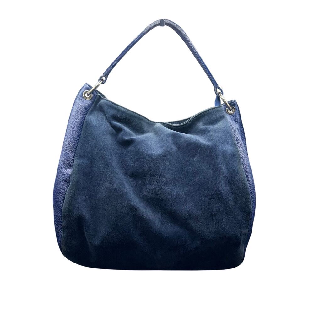 Parentesi Italy Blue Suede Leather Hobo Shoulder Bag Large Slouchy Handbag